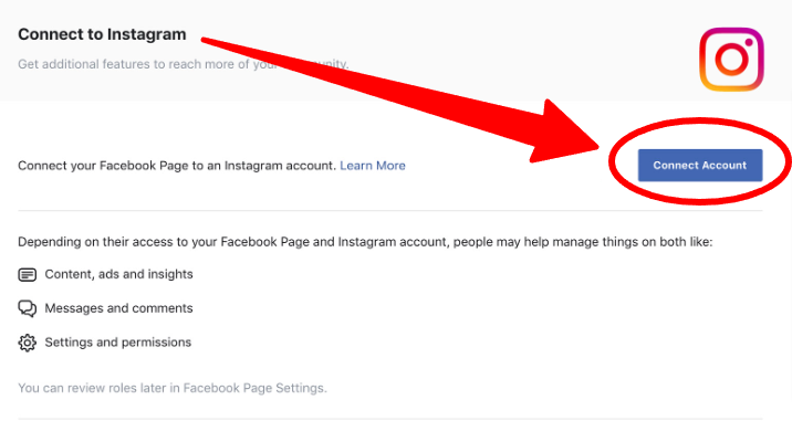 Facebook account connection for Instagram story mention reply automation activation