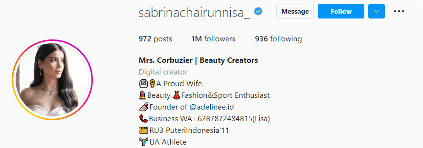 A creative Instagram bio filled with emojis from an Indonesian creator