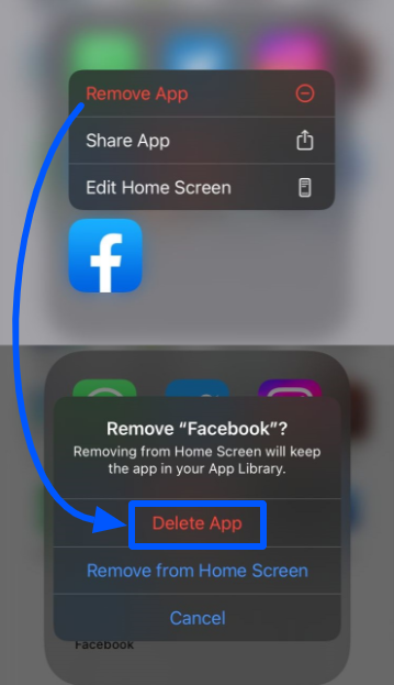 Removing and reinstalling the app when Facebook is not refreshing