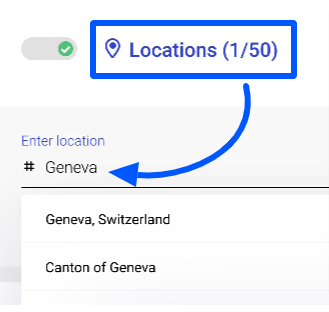 The location set up from an IG automation tool