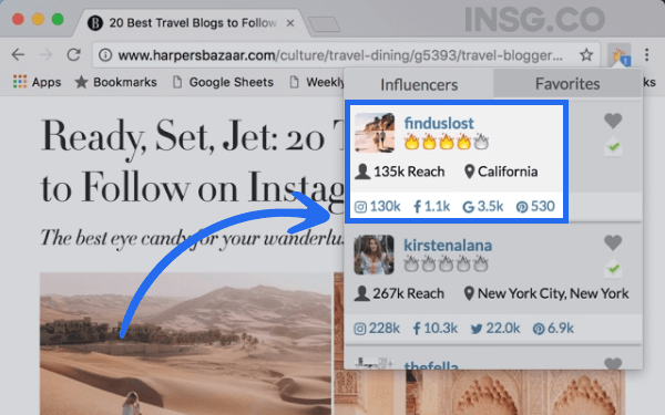 Manage your Influencers list using a simple and free google chrome extension