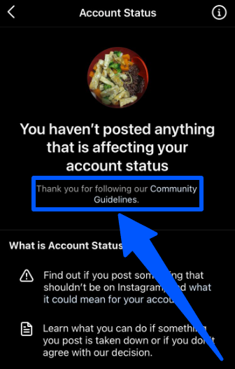 Instagram help center menu “Report a problem” button