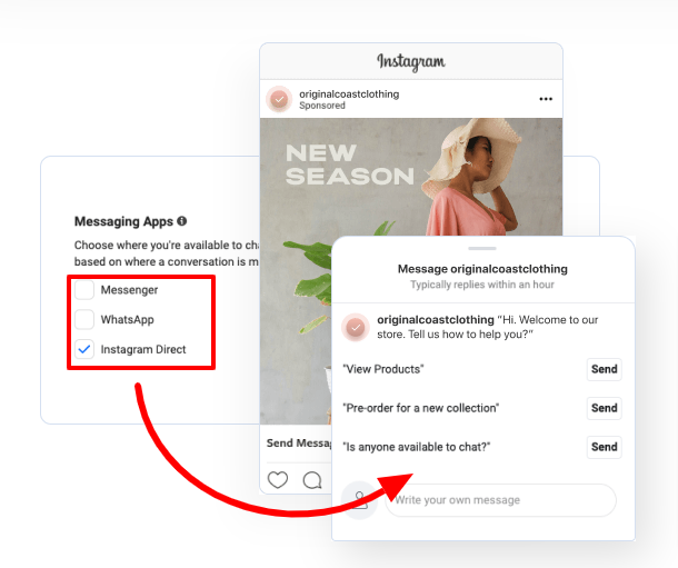 Exemple d'utilisation d'un chatbot Instagram pour automatiser vos messages directs