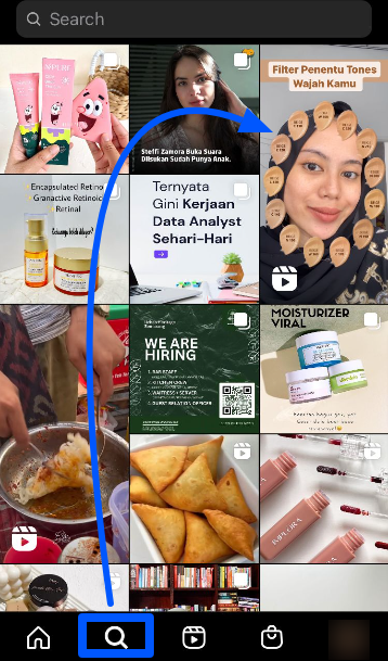 Content recommendations on Instagram Explore Page based on the algorithm