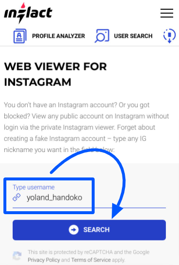 An Instagram web viewer as a third-party platform to help with the stalking