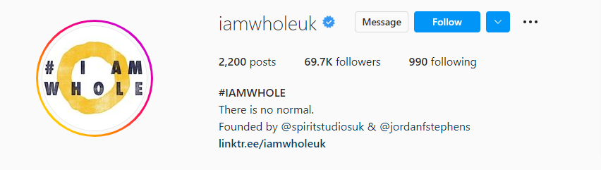 An Instagram bio filled with a quote from Famous Figures