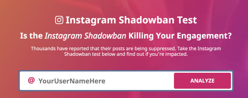 tester compte shadowban instagram